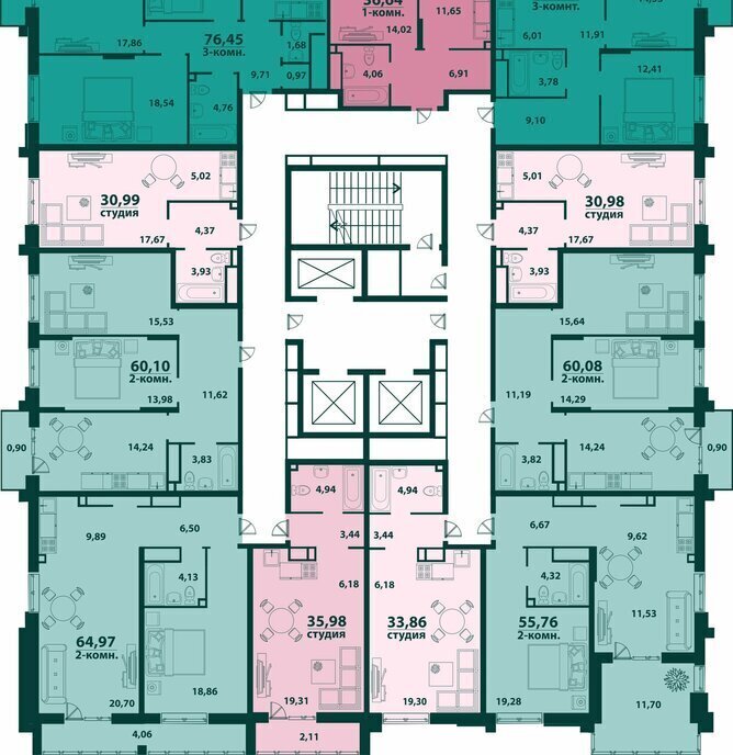 квартира г Ульяновск 19-й микрорайон ЖК «‎Аквамарин 2» 4 фото 3