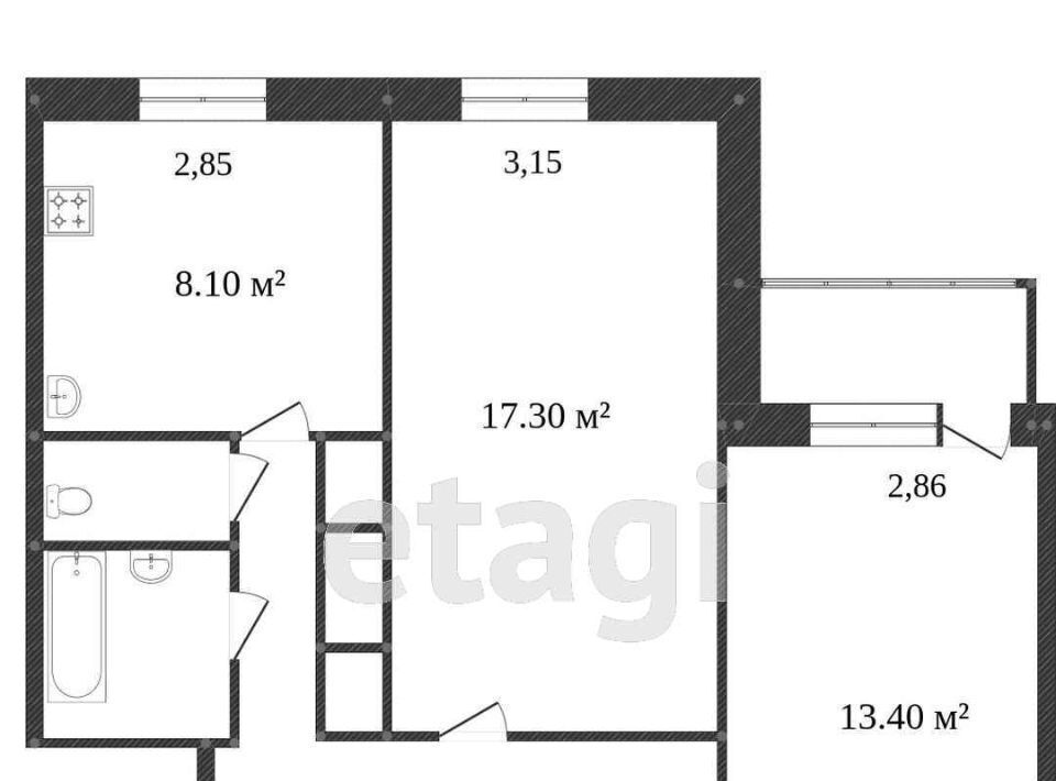 квартира г Новый Уренгой мкр Мирный 3/2 фото 2