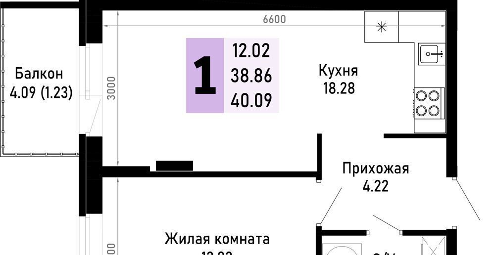 квартира р-н Анапский х Нижняя Гостагайка Анапа муниципальный округ фото 1