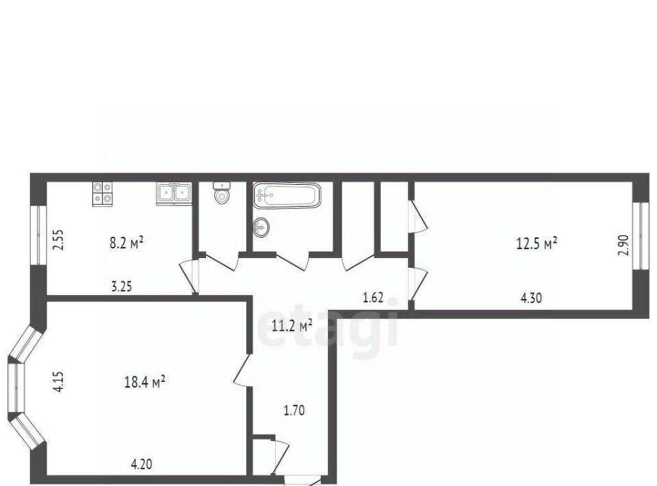 квартира г Новый Уренгой микрорайон Юбилейный 1/2 фото 2