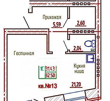 квартира р-н Емельяновский п Солонцы ул Кирпичная 19 фото 19