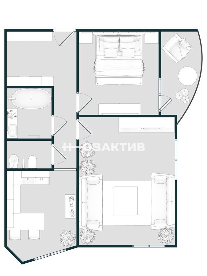 квартира г Новосибирск Берёзовая роща ул Фрунзе 230 фото 1