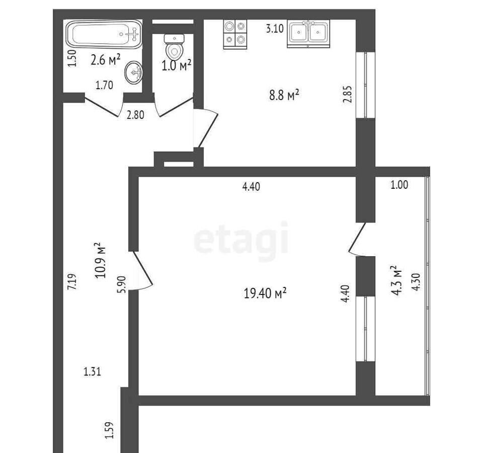 квартира г Ханты-Мансийск ул Энгельса 12 фото 14