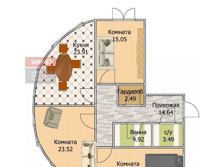 квартира г Рязань р-н Советский ш Солотчинское 4к/2 фото 2