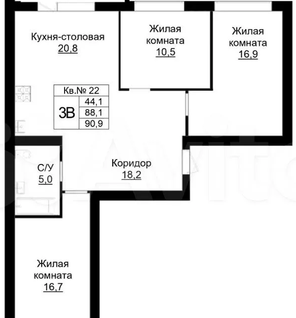 квартира р-н Оренбургский с Ивановка Бузулук фото 1