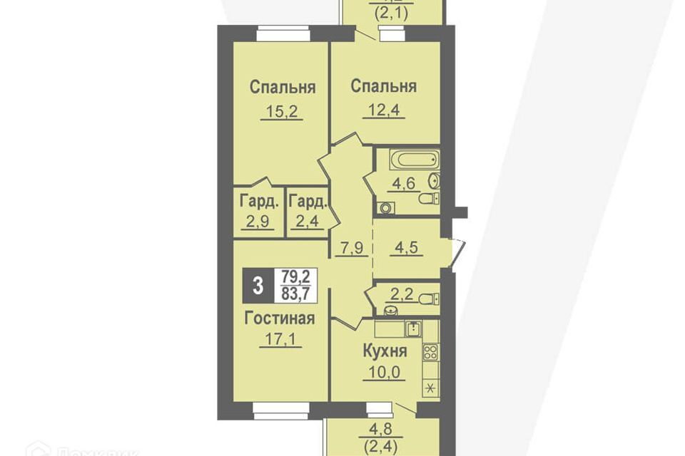 квартира рп Кольцово рп. Кольцово городской округ, 5-й фото 1