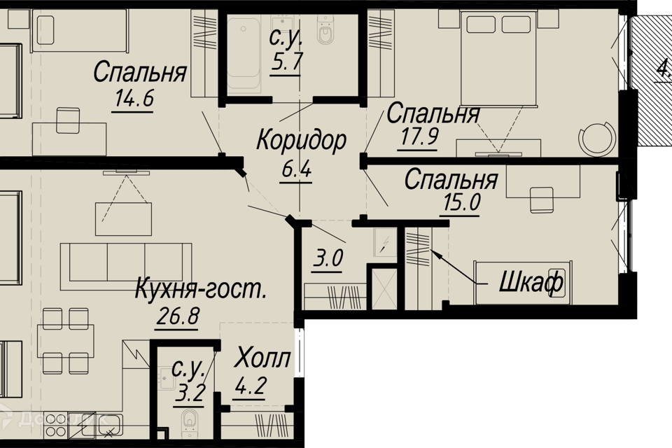 квартира г Санкт-Петербург наб Реки Карповки 27а Петроградский фото 1