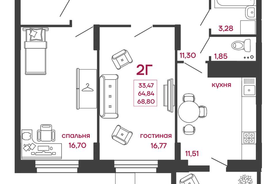 квартира г Пенза ул Богданова 34 городской округ Пенза фото 1