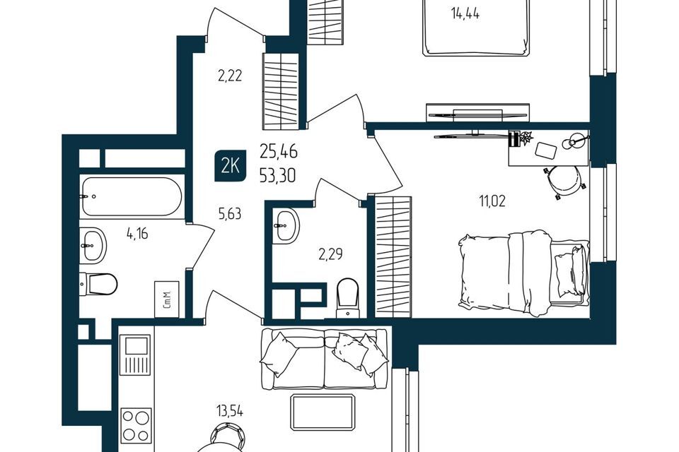 квартира г Тюмень ул Кулибина 116/3 Тюмень городской округ фото 1