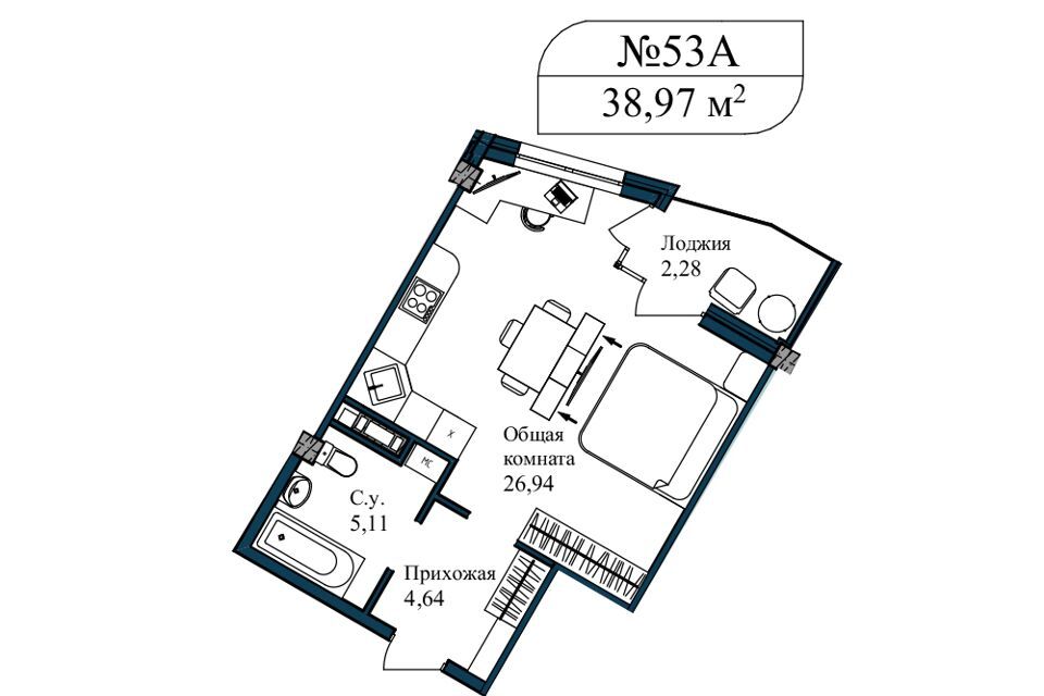 квартира г Севастополь ул Летчиков 10 Гагаринский, к 3-3 фото 1