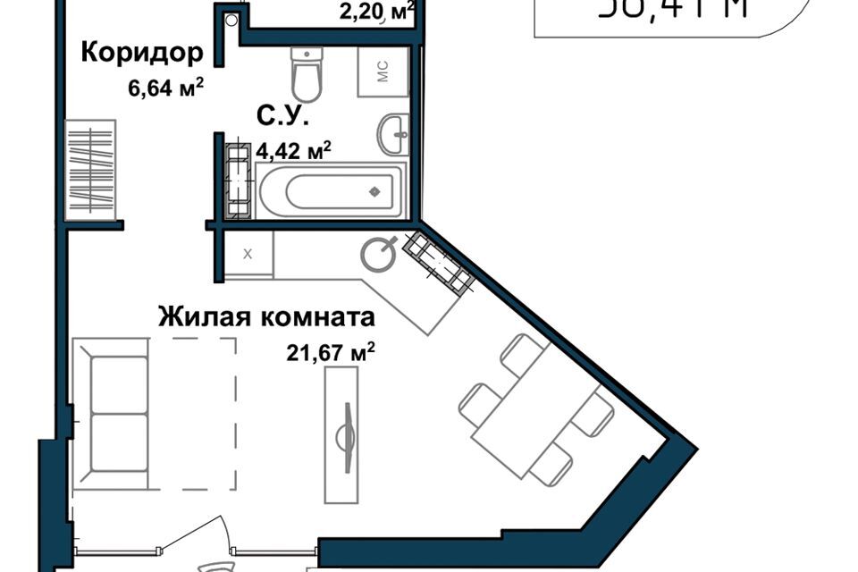 квартира г Севастополь ул Летчиков 10 Гагаринский муниципальный округ, к 3-3 фото 1