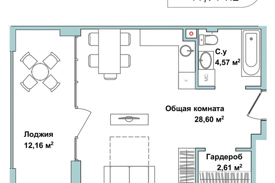 квартира г Севастополь ул Летчиков 10 Гагаринский муниципальный округ, к 3-3 фото 1