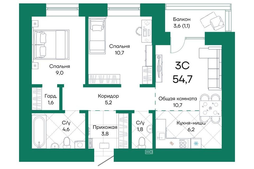 квартира г Барнаул ул Просторная 390/1 городской округ Барнаул фото 2