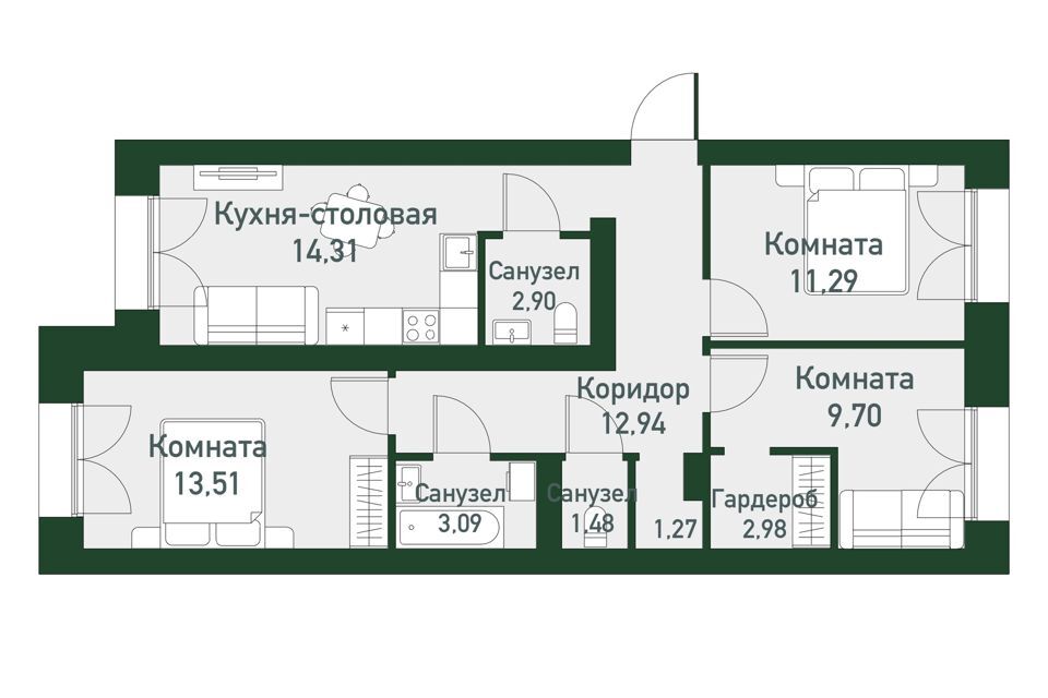 квартира г Екатеринбург ул Амундсена 1/4 Екатеринбург городской округ фото 1