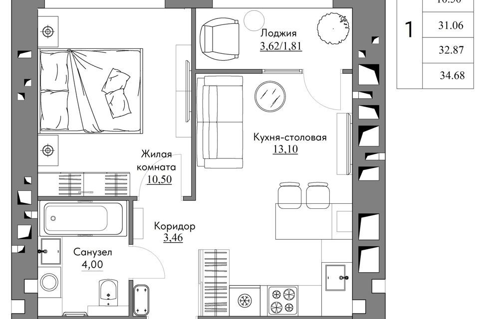 квартира г Калуга Калуга городской округ, жилые кварталы Острова фото 1