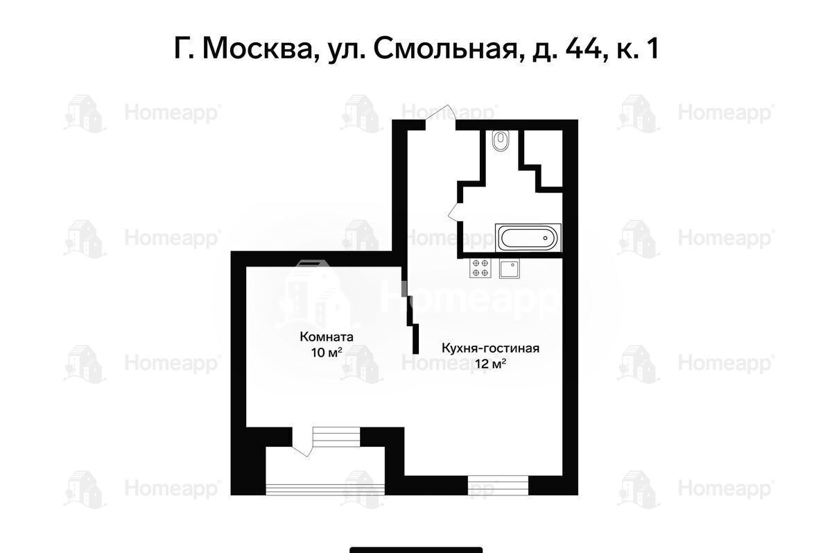 квартира г Москва метро Беломорская ул Смольная 44к/1 фото 13