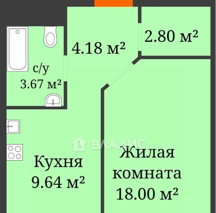 квартира г Краснодар р-н Прикубанский микрорайон Завод Измерительных Приборов ул Зиповская 34к/1 фото 6