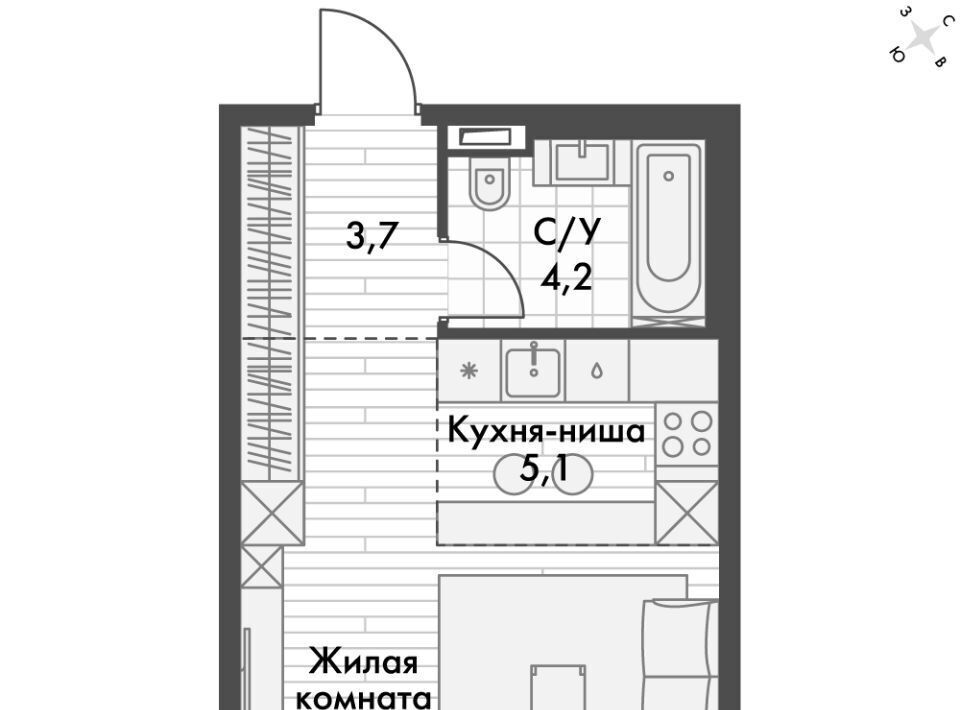 квартира г Владивосток р-н Ленинский ул Крылова 10 фото 1