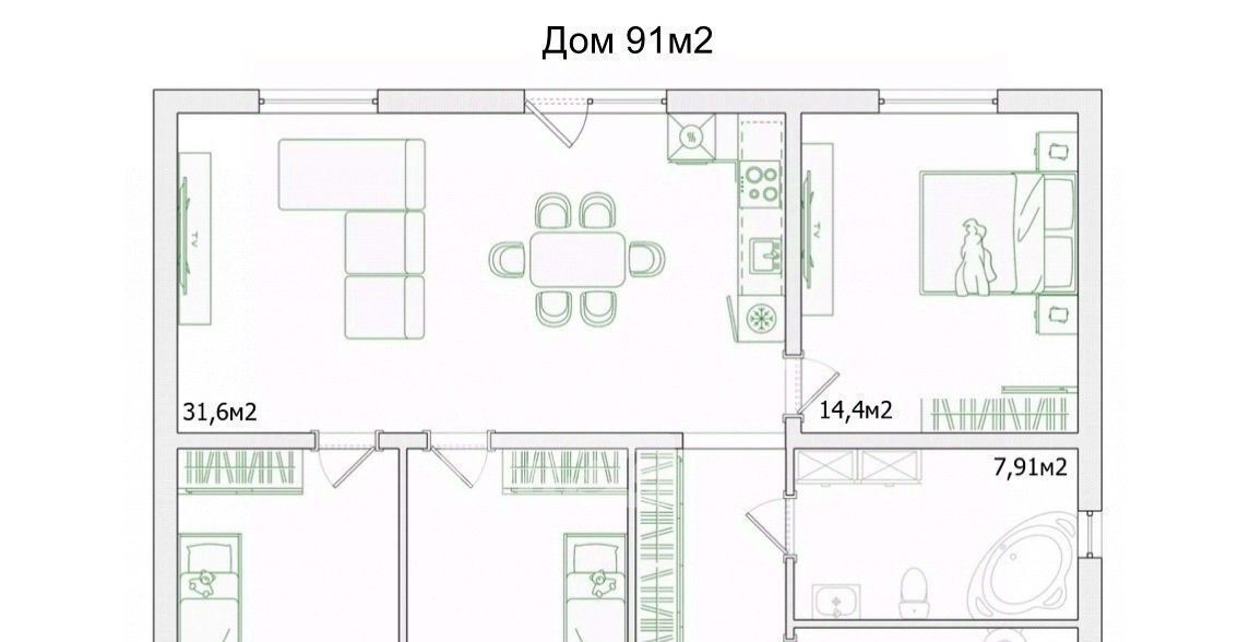 дом р-н Сосновский с Большие Харлуши мкр Южные ключи Кременкульское с/пос, ул. Лесная фото 2