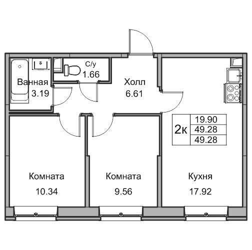 квартира г Санкт-Петербург р-н Приморский ул Ивинская 9/1 Ленинградская область фото 1