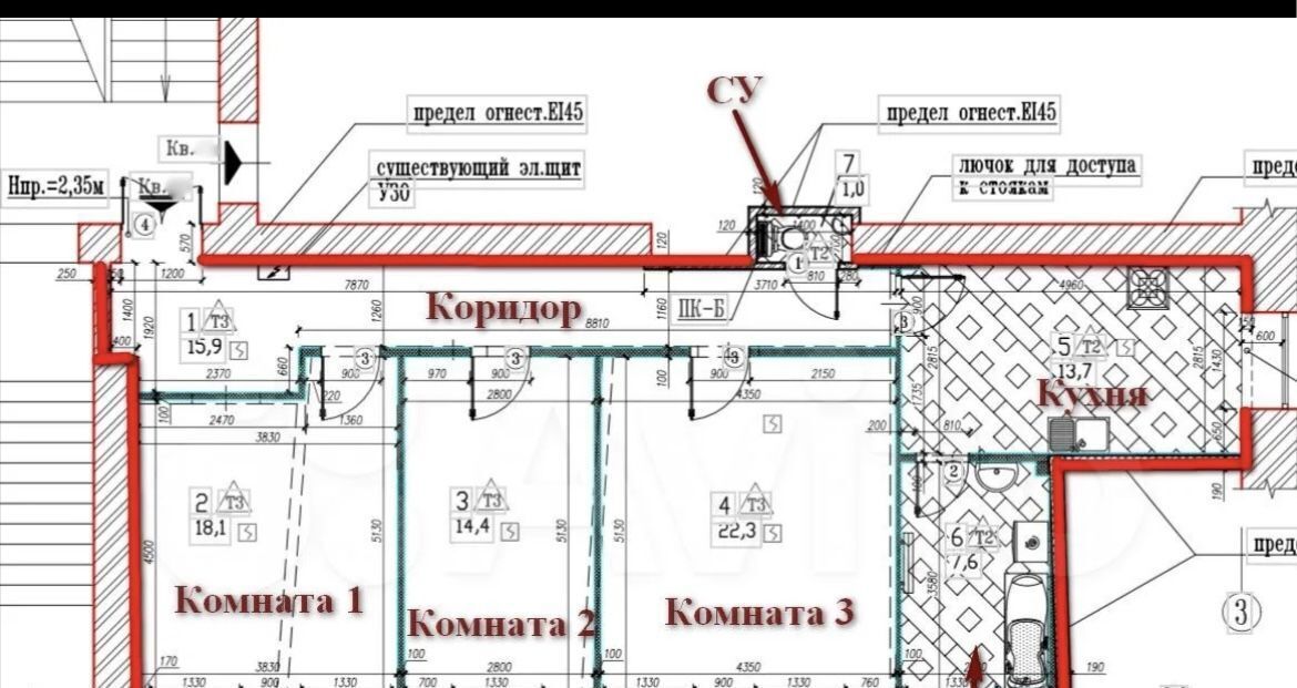 квартира г Санкт-Петербург метро Площадь Александра Невского ул Кирилловская 22 фото 14