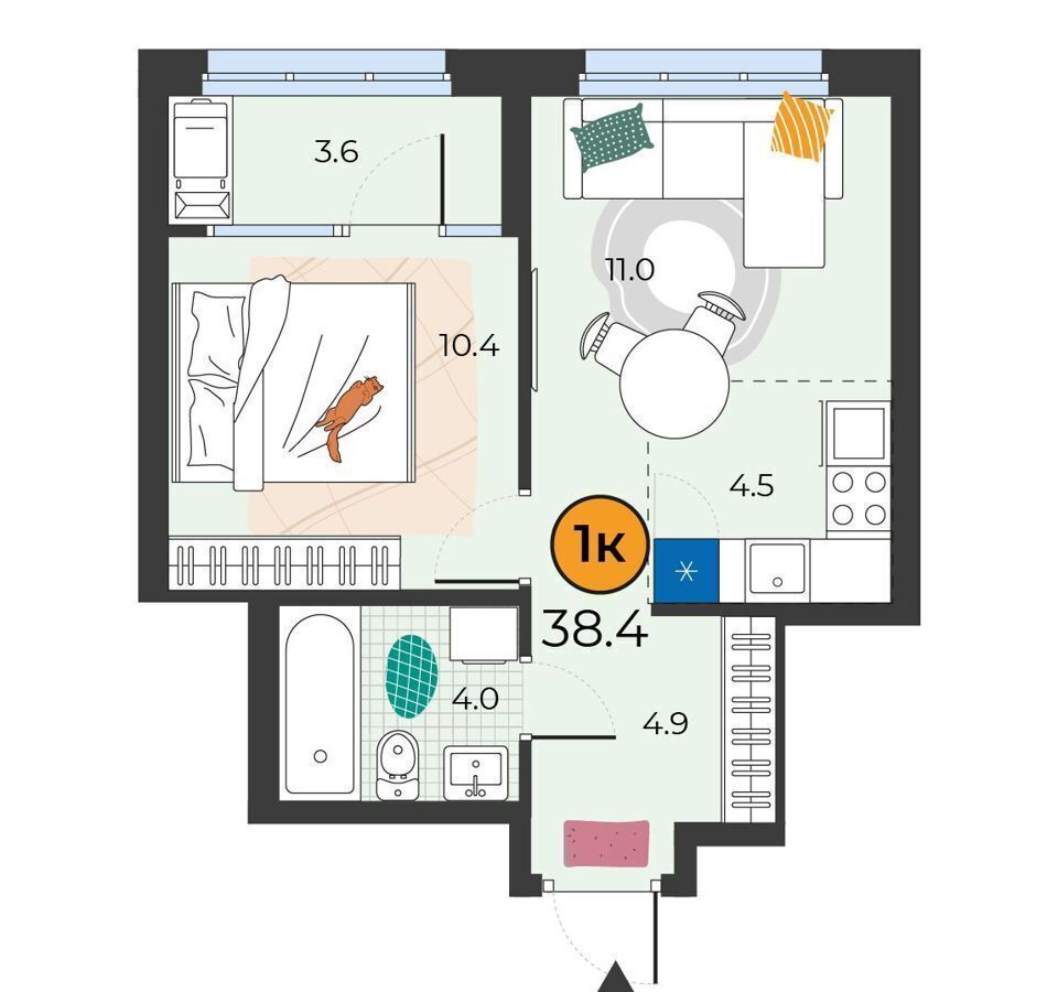 квартира г Тюмень р-н Восточный ул Мельникайте 151 корп. 2 фото 1