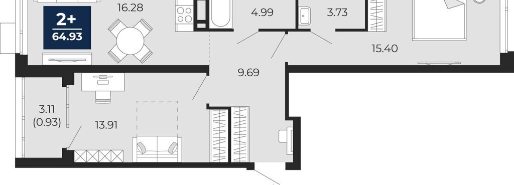 квартира г Тюмень ул Фармана Салманова 24 фото 1