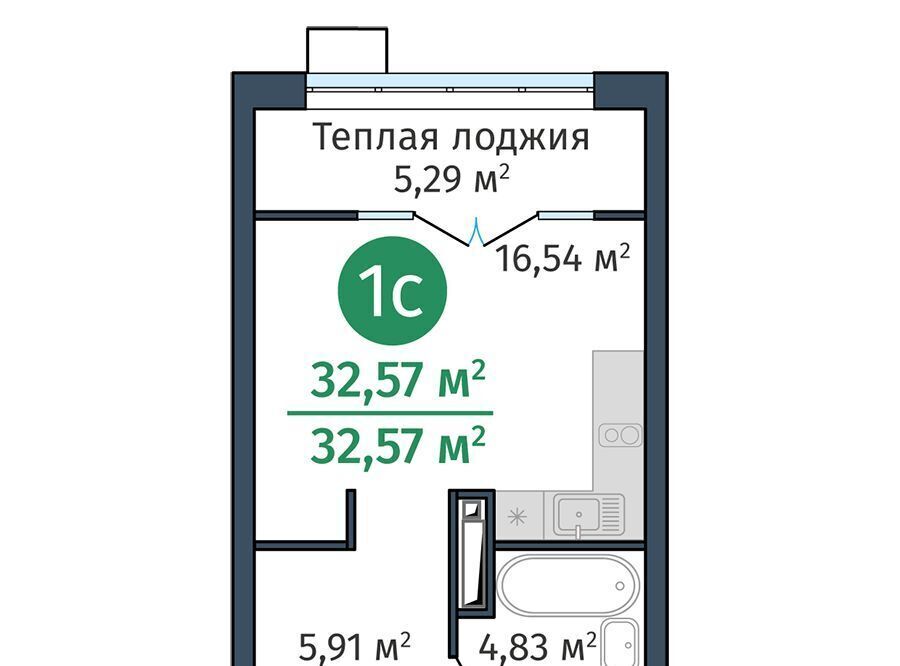 квартира г Тюмень р-н Калининский ул Краснооктябрьская 12 фото 1