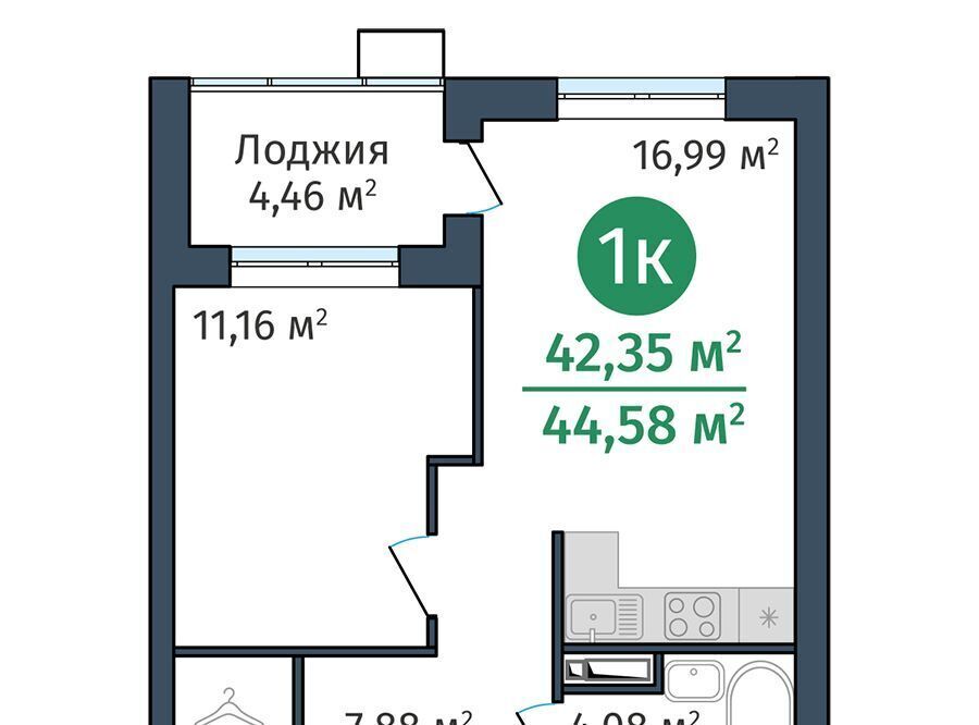 квартира г Тюмень р-н Калининский ул Краснооктябрьская 12 фото 1