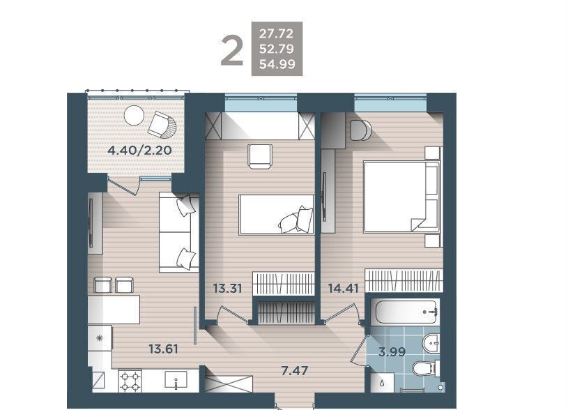 квартира г Калининград р-н Центральный ул Сержанта Мишина 81 корп. 3 фото 2