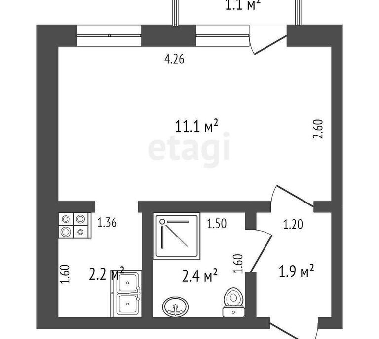 квартира г Якутск ул Чайковского 2/7 фото 11