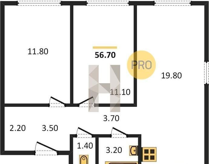 квартира г Казань р-н Советский ул Архитектора Гайнутдинова 26к/2 фото 1