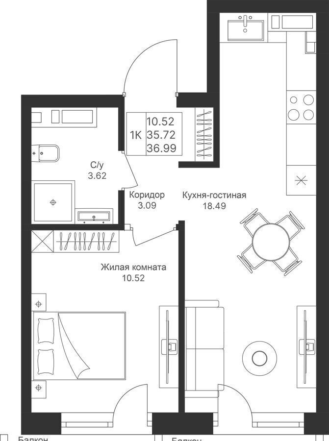 квартира г Казань р-н Советский ул Сабира Ахтямова 9 фото 3