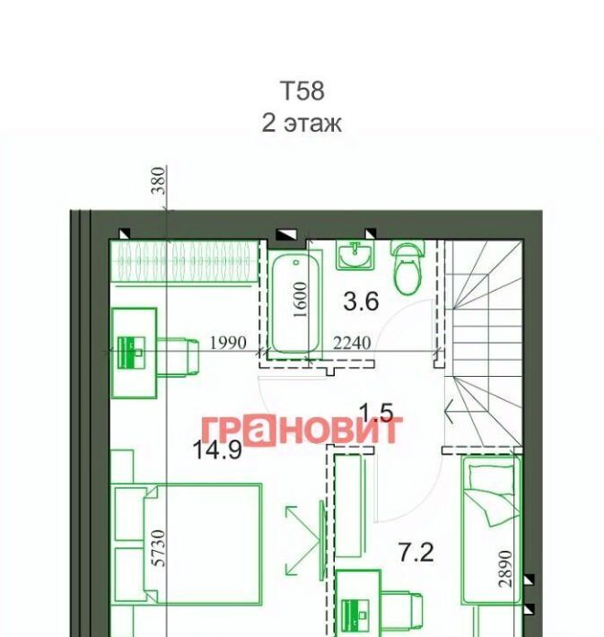 дом р-н Новосибирский с Новолуговое мкр Березки 2 5-й кв-л, 21/1/4 фото 12