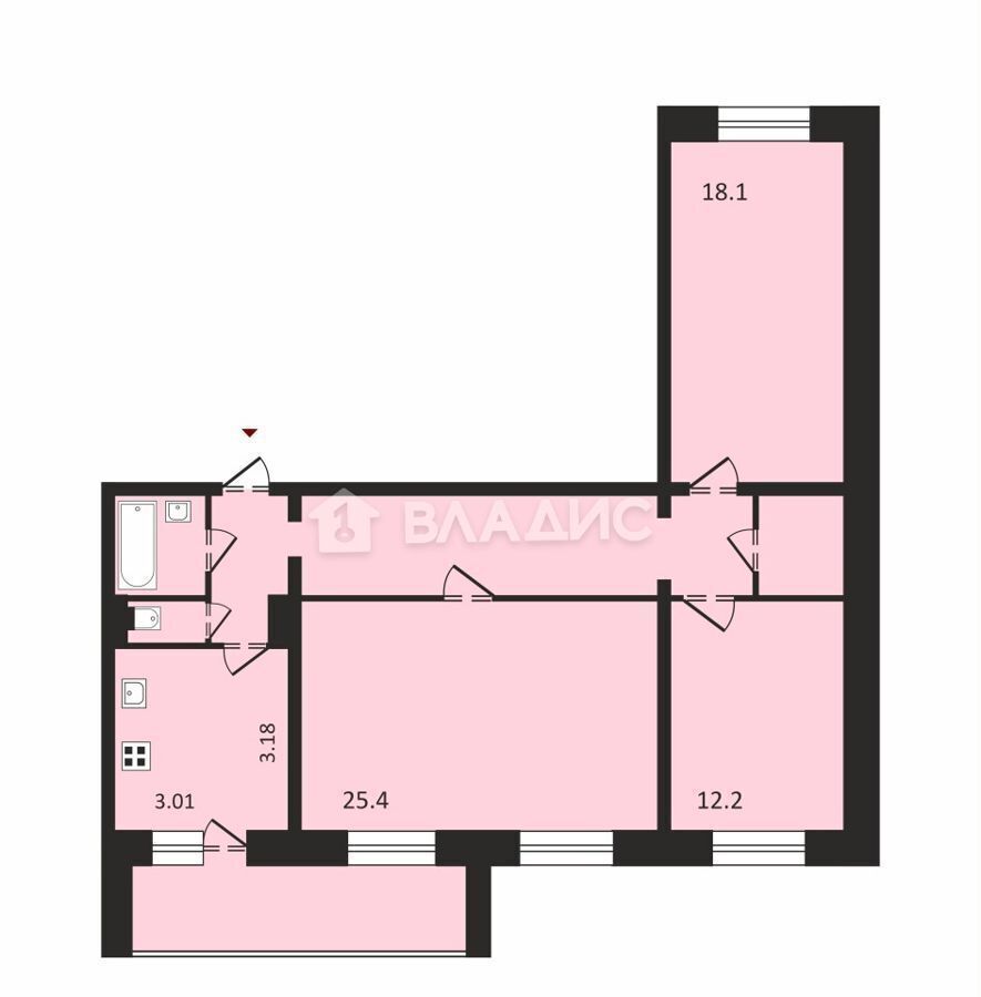 квартира г Пенза Пенза-2 проезд Виноградный 5-й 8 р-н Октябрьский фото 6