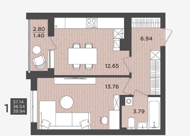 квартира г Калининград р-н Московский ул Интернациональная 18 фото 2