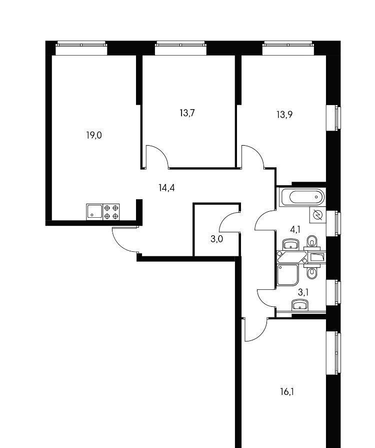 квартира г Москва метро Аннино ш Варшавское 141ак/5 фото 12