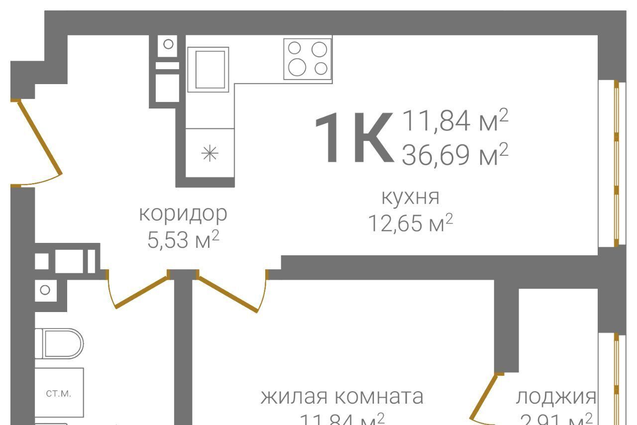 квартира г Нижний Новгород р-н Нижегородский KM Печерский жилой комплекс фото 2