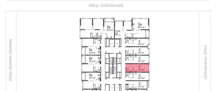 квартира г Екатеринбург Уральская Центральный ЖК «Азина 16» жилрайон фото 2