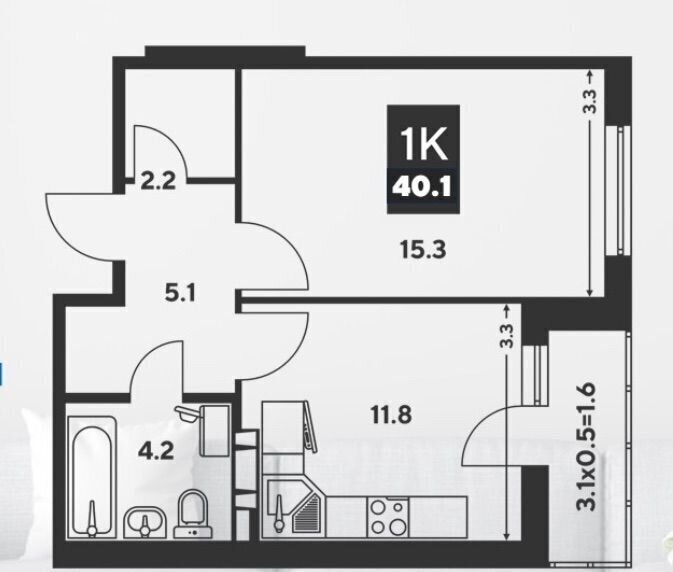 квартира г Краснодар р-н Прикубанский ул им. Мурата Ахеджака 12 корп. 10 фото 2