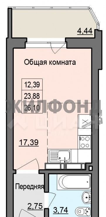 квартира г Новосибирск р-н Советский Академгородок ул Арбузова 4/1 фото 6