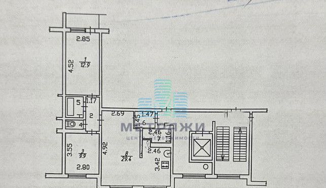 квартира г Калуга р-н Октябрьский ш Грабцевское 134 фото 23