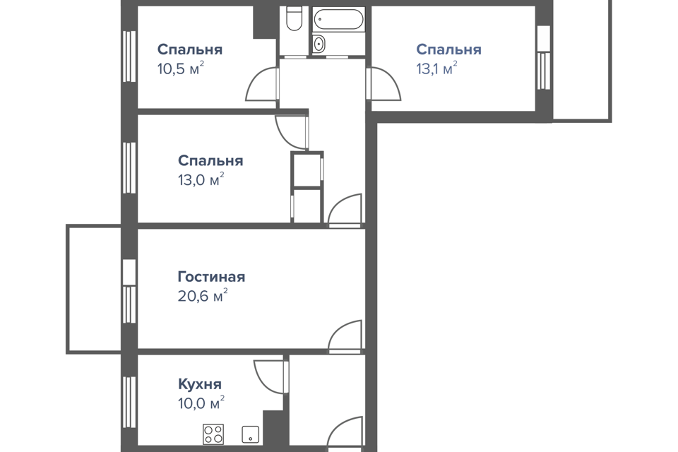 квартира г Санкт-Петербург ул Кораблестроителей 23 Василеостровский, к 1 лит Б фото 3