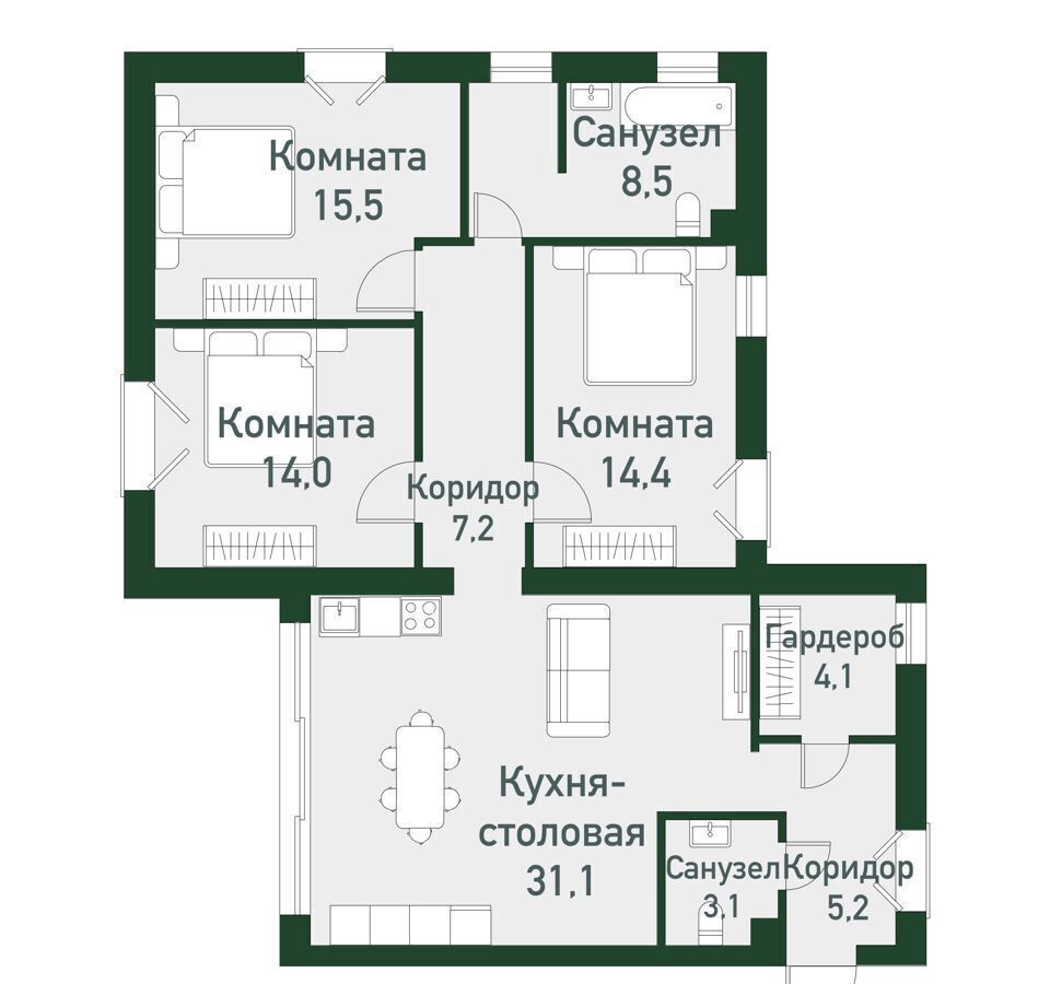 квартира г Челябинск Западный стр. 8. 1 фото 1