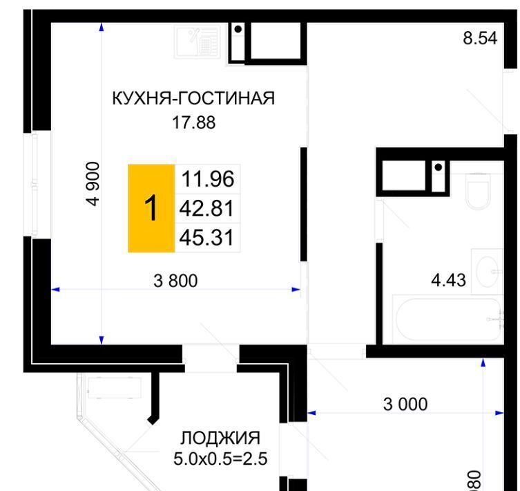 квартира г Краснодар р-н Центральный ЖК «Сегодня» фото 1