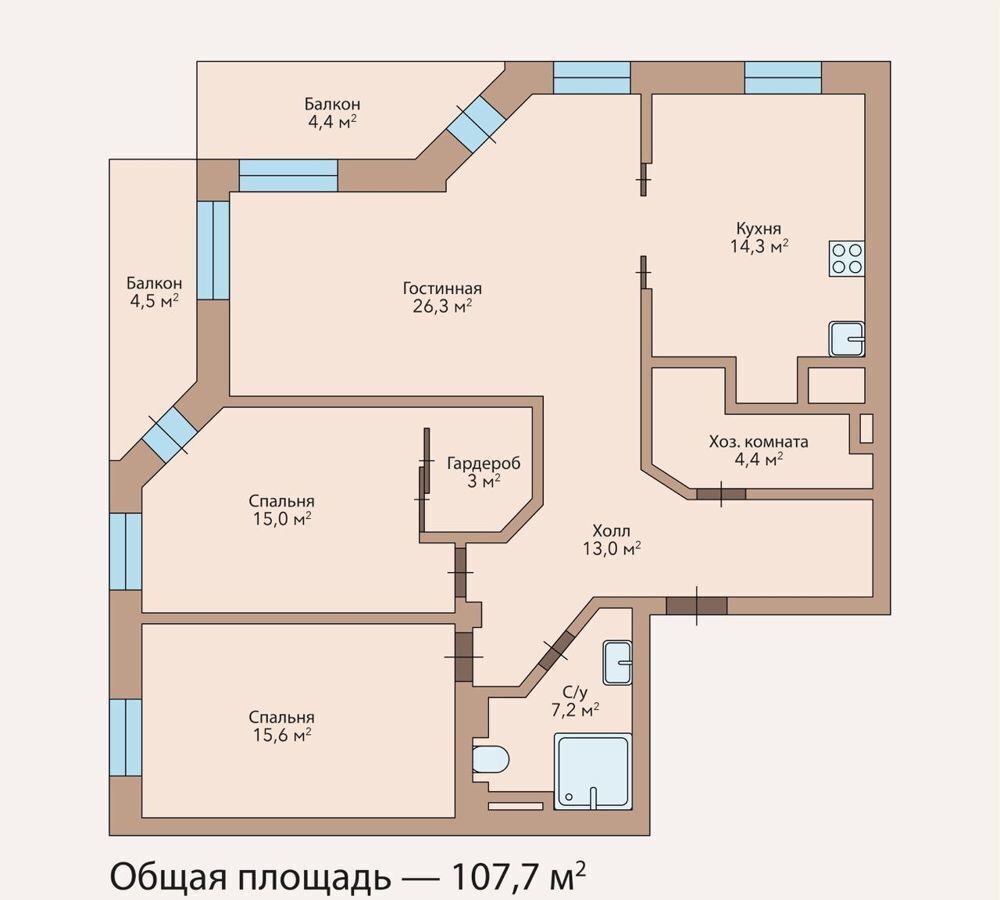 квартира г Санкт-Петербург метро Московская ул Типанова 27/39 округ Гагаринское фото 32