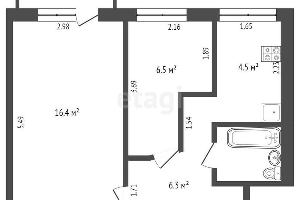 квартира г Омск Кордная 5-я, 27, Омский район фото 2