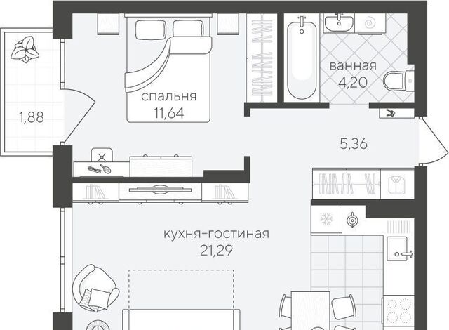 квартира р-н Ленинский дом 6 ЖК «Скандиа. Квартал у озера» Ленинский административный округ фото