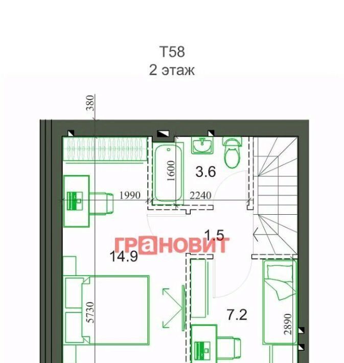 квартира р-н Новосибирский с Новолуговое мкр Березки 2 5-й кв-л, 21/1/4 фото 11