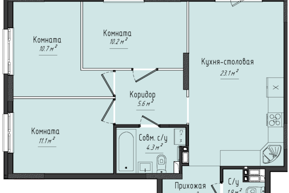 квартира р-н Завьяловский с Завьялово ул Гольянская 1б фото 1